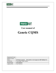 User manual of Genric CQMS