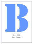 Blues 2003 User Manual