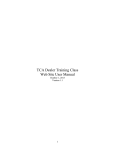 TCA Dealer Training Class Web Site User Manual