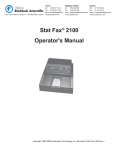 Stat Fax® 2100 Operator`s Manual