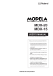 MDX-20/MDX-15 User Manual