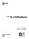Single zone HigH efficiency & Standard Wall MoUnted oWner`S