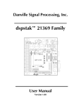 dspstak™ 21369 User Manual - Danville Signal Processing, Inc.