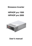 Sinewave Inverter HIPHOP pro 1500 HIPHOP pro 2000 User`s manual