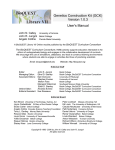 Genetics Construction Kit (GCK) Version 1.0.3 User`s Manual