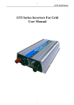GTI Series Inverters For Grid User Manual