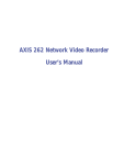AXIS 262 Network Video Recorder User`s Manual
