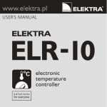 ELR10 Manual - Elektra Underfloor Heating