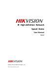 IR High-definition Network Speed Dome User Manual