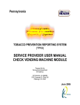 service provider user manual check vending machine module