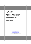 TDA7294 Power Amplifier User Manual