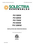 Solectria PVI 50KW to 100KW Installation Manual