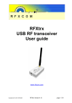RFXtrx User Guide - La boutique de domotique