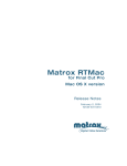Matrox RTMac for Final Cut Pro Release Notes