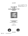 User`s Manual for the CIA Records Search Tool (CREST)