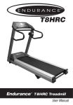 Endurance T8HRC Treadmill User Manual