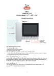 INDOOR UNIT Screen options : 3.5” – 4.3” – 5.6” USER`S MANUAL