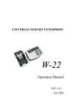 W-22 User Manual - Intelligent Weighing Technology, Inc.