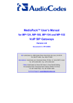 MediaPack™ User`s Manual VoIP SIP Gateways