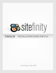 Sitefinity INSTALLATION GUIDE FOR V3.6