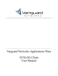 Vanguard Networks Applications Ware SYSLOG Client User Manual
