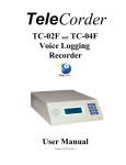 TC-02F and TC-04F Voice Logging Recorder User Manual
