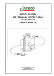 AIR / MANUAL BOTTLE JACK USER`S MANUAL MODEL 69120B