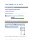 Initial Set-Up - Route Optimization Tracking