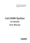 User Manual 1x8 HDMI Splitter with IR