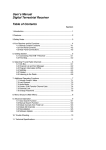 User`s Manual Digital Terrestrial Receiver Table of Contents