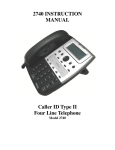 2740 INSTRUCTION MANUAL Caller ID Type II Four Line Telephone