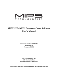 MIPS32™ 4KE™ Processor Cores Software User`s Manual