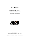 DA METER USER`S MANUAL - The M.C. Miller Company