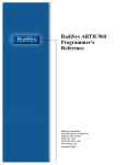 RadiSys ARTIC960 Programmer`s Reference