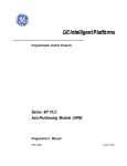 Series 90 PLC Axis Positionining Module (APM) User`s Manual, GFK