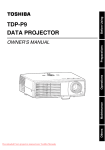 Toshiba TDP-P9 DLP Projector User Guide Manual