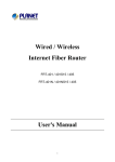 Wired / Wireless Internet Fiber Router User`s Manual