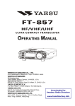 Yaesu - FT-857 User manual