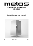 COMBINATION DISHWASHER WD-90 DUO Installation and