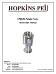 HP25/56 Potato Peeler Instruction Manual