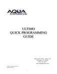 ULTIMO QUICK PROGRAMMING GUIDE