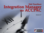 Web TimeSheet Integration Manager for ACCPAC User Manual