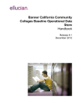 Banner California Community Colleges Baseline Operational Data