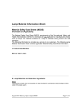 Lamp Material Information Sheet