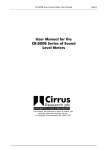 User manual for the CR:800B Sound Level Meters