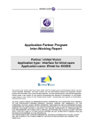 Application Partner Program Inter-Working Report - Alcatel