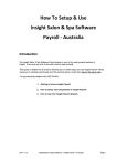 How to setup and use Insight payroll Aust 2012-2013