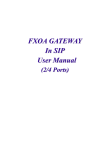 FXOA GATEWAY In SIP User Manual