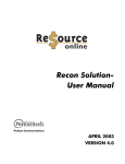 Recon $olution- User Manual
