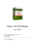 Orlique - the Order Manager